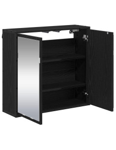 Mobiletto per specchio da bagno Rovere nero 65 x 20 x 60 cm