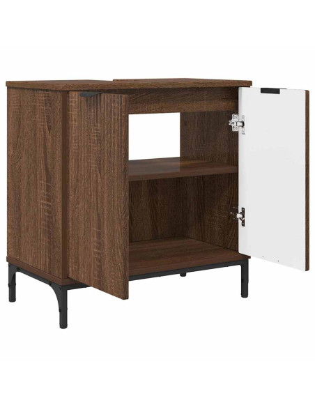 Armadio per Lavabo da Bagno Rovere marrone 60,5 x 33,5 x 61 cm