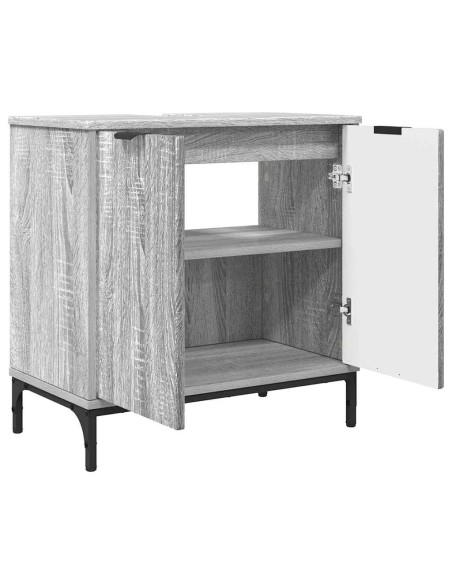 Armadio per Lavabo da Bagno Grigio sonoma 60,5 x 33,5 x 61 cm