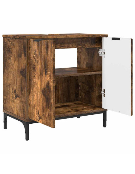 Armadio per Lavabo da Bagno Rovere fumo 60,5 x 33,5 x 61 cm