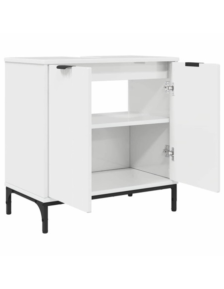 Armadio per Lavabo da Bagno Bianco lucido 60,5 x 33,5 x 61 cm
