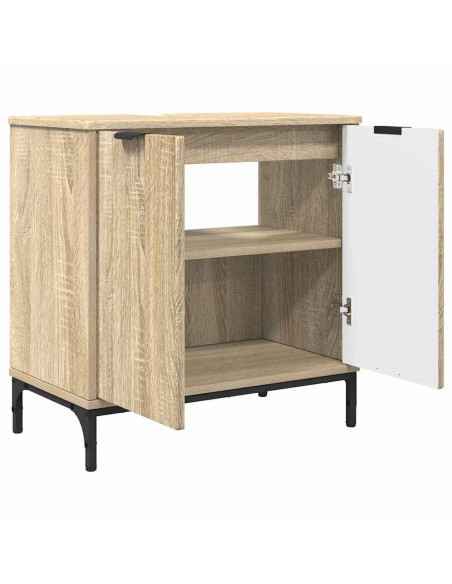 Armadio per Lavabo da Bagno rovere sonoma 60,5 x 33,5 x 61 cm