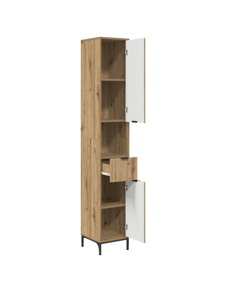 Mobiletto bagno alto rovere artigianale 31.5 x 33 x 190 cm