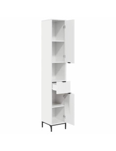 Mobiletto bagno alto con porta Bianco lucido 31.5 x 33 x 190 cm