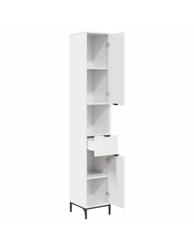 Mobile da Bagno con cassetto Bianco Lucido 31,5 x 33 x 190 cm