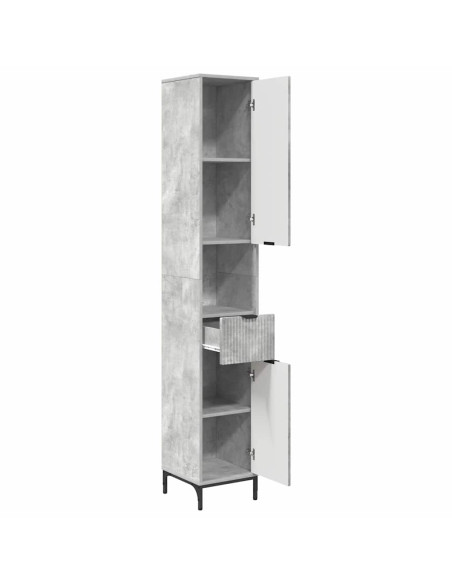 Mobiletto bagno alto Grigio cemento 31.5 x 33 x 190 cm