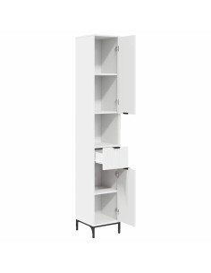 Mobiletto bagno alto con cassetto Bianco 31.5 x 33 x 190 cm