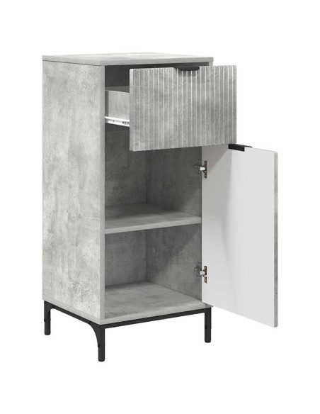 Mobile da Bagno con cassetto Grigio cemento 39.5 x 36 x 88 cm