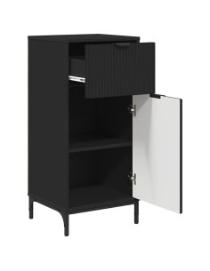 Mobile da Bagno con cassetto con porta Nero 39,5 x 36 x 88 cm