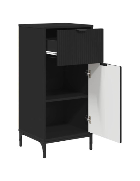 Mobile da Bagno con cassetto con porta Nero 39,5 x 36 x 88 cm