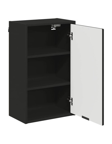 Mobile da Bagno Montaggio a parete Nero 39 x 23,5 x 65 cm