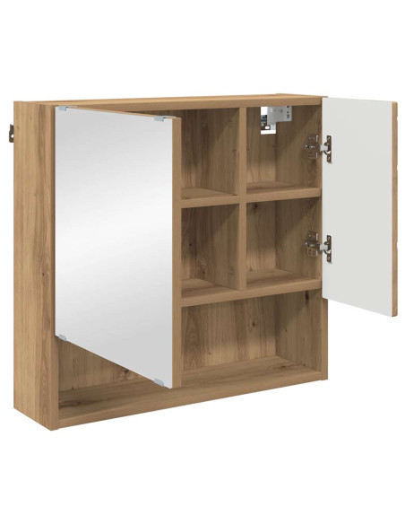 Mobiletto per specchio rovere artigianale 59 x 17 x 55 cm