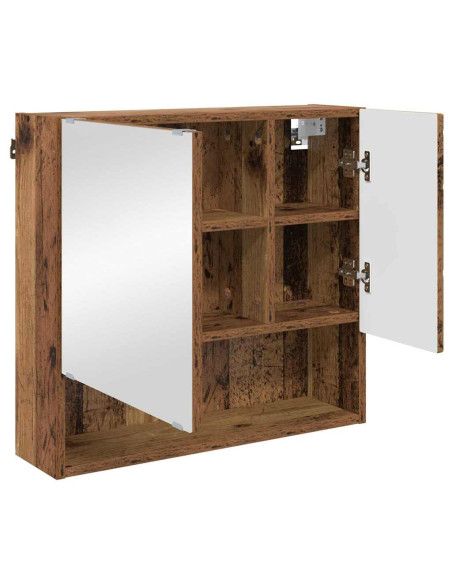 Mobiletto per specchio con porta Legno vecchio 59 x 17 x 55 cm