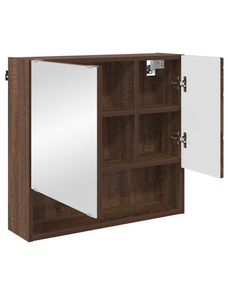 Mobiletto per specchio con porta Rovere marrone 59 x 17 x 55 cm