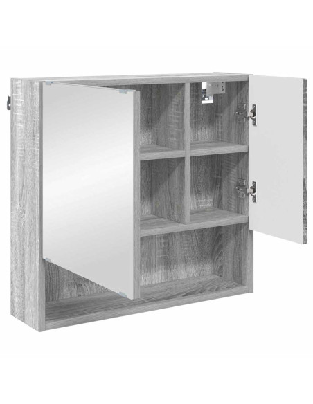 Mobiletto per specchio con porta Grigio sonoma 59 x 17 x 55 cm