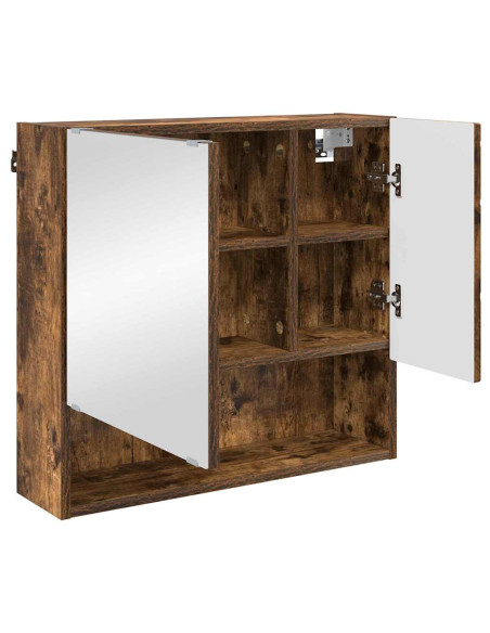 Mobiletto per specchio con porta Rovere fumo 59 x 17 x 55 cm