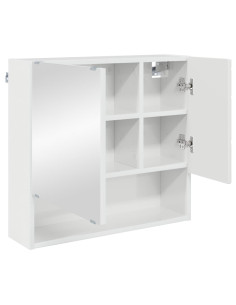 Mobiletto per specchio con porta Bianco lucido 59 x 17 x 55 cm