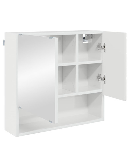 Mobiletto per specchio con porta Bianco lucido 59 x 17 x 55 cm