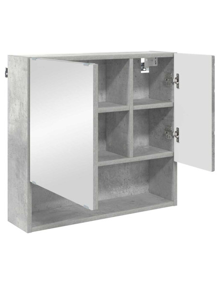 Mobiletto per specchio con porta Grigio cemento 59 x 17 x 55 cm