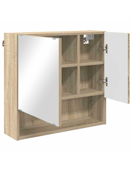 Mobiletto per specchio con porta rovere sonoma 59 x 17 x 55 cm