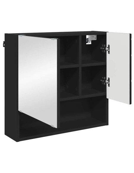 Mobiletto per specchio Nero 59 x 17 x 55 cm Legno multistrato