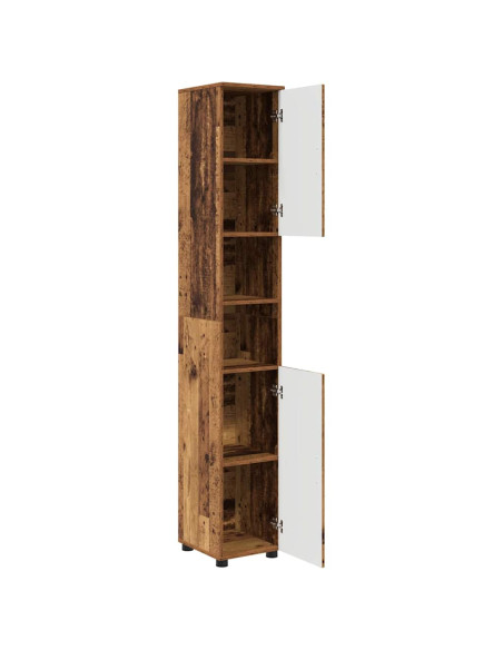 Mobiletto bagno alto con porta Legno vecchio 30 x 35 x 192 cm