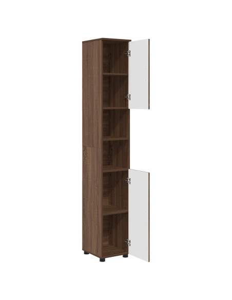 Mobiletto bagno alto con porta Rovere marrone 30 x 35 x 192 cm