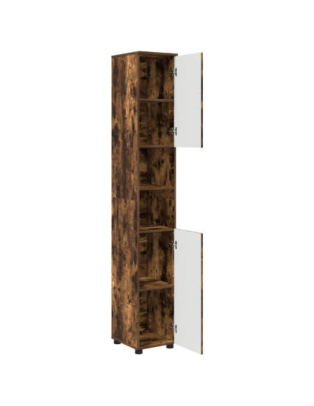Mobiletto bagno alto con porta Rovere fumo 30 x 35 x 192 cm