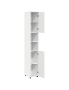 Mobiletto bagno alto con porta Bianco lucido 30 x 35 x 192 cm