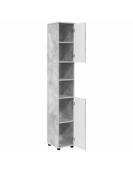 Mobiletto bagno alto con porta Grigio cemento 30 x 35 x 192 cm