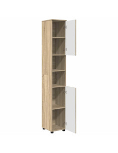 Mobiletto bagno alto con porta rovere sonoma 30 x 35 x 192 cm