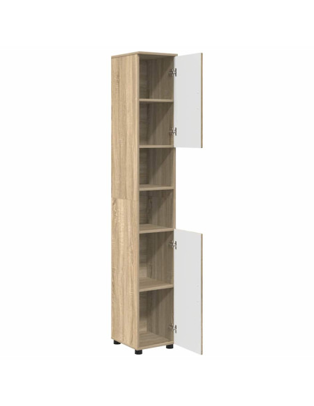 Mobiletto bagno alto con porta rovere sonoma 30 x 35 x 192 cm