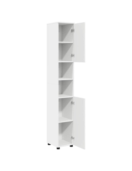 Mobiletto bagno alto Bianco 30 x 35 x 192 cm Legno multistrato