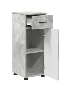 Mobile da Bagno con cassetto Grigio cemento 30 x 35 x 80 cm