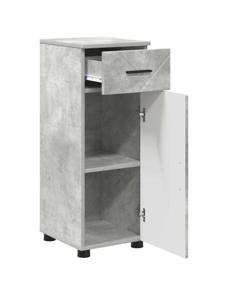 Mobile da Bagno con cassetto Grigio cemento 30 x 35 x 80 cm