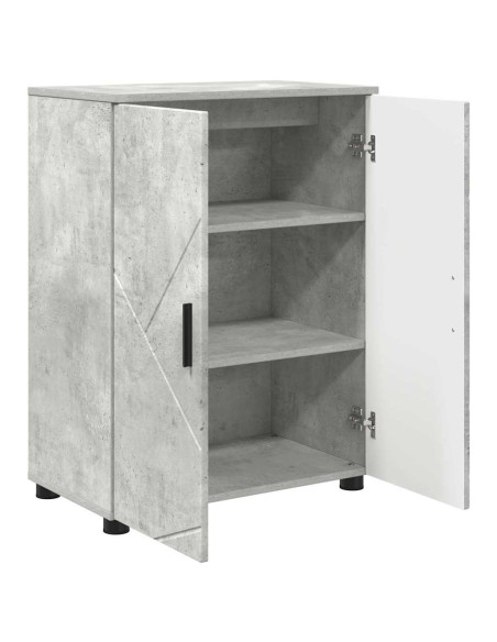 Mobile da Bagno con lo scaffale Grigio cemento 60 x 35 x 80 cm