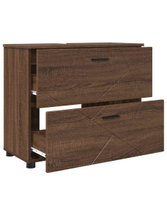 Mobile da Bagno con cassetto Rovere marrone 76.5 x 35 x 64 cm