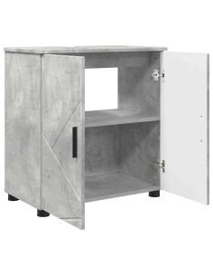 Mobile da Bagno con lo scaffale Grigio cemento 61 x 35 x 64 cm