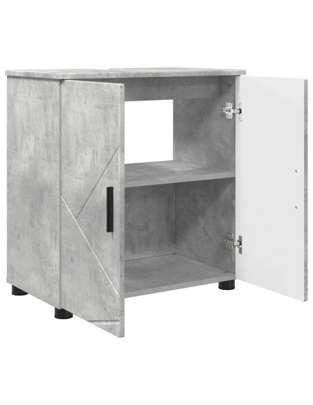 Mobile da Bagno con lo scaffale Grigio cemento 61 x 35 x 64 cm