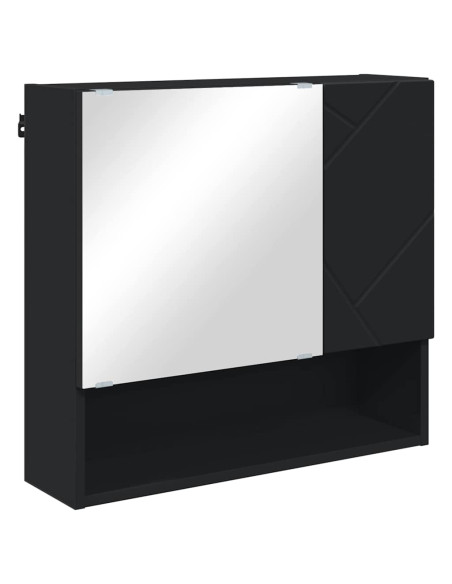Set di mobili per il bagno con porta 4 pcs Nero 61 x 35 x 64 cm
