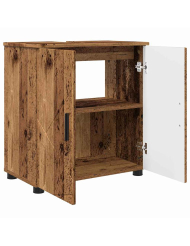 Set di mobili per il bagno con cassetto 3 pcs Legno vecchio