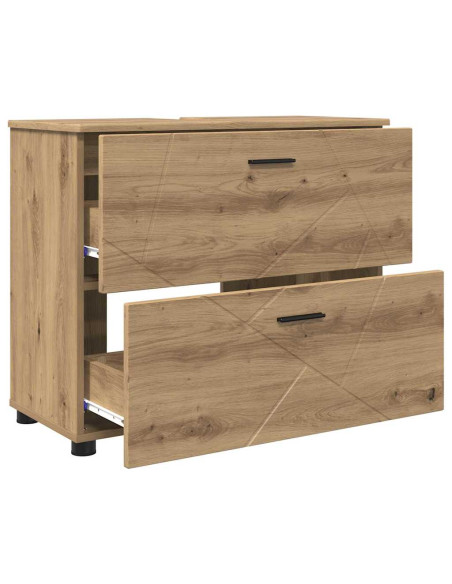 Set di mobili per il bagno con porta 3 pcs rovere artigianale