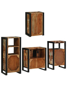 Set di mobili per il bagno 4 pcs Legno massello riciclato