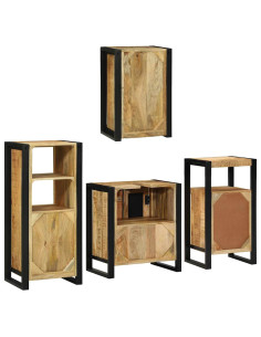 Set di mobili per il bagno 4 pcs Legno di mango massello