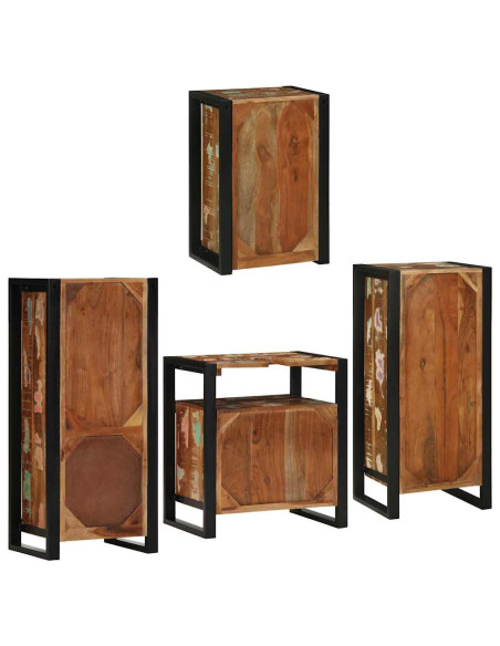 Set di mobili per il bagno 4 pcs Legno massello riciclato