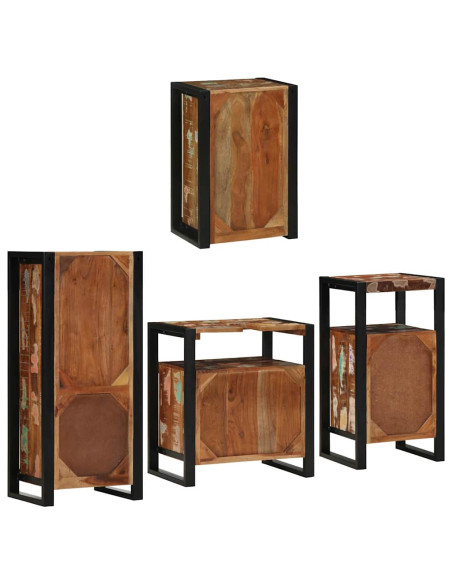 Set di mobili per il bagno 4 pcs Legno massello riciclato
