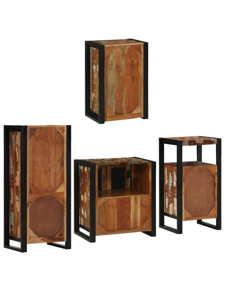 Set di mobili per il bagno 4 pcs Legno massello riciclato