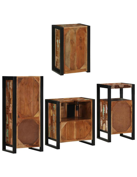 Set di mobili per il bagno 4 pcs Legno massello riciclato