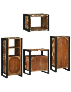 Set di mobili per il bagno 4 pcs Legno massello riciclato