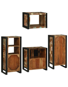 Set di mobili per il bagno 4 pcs Legno massello riciclato